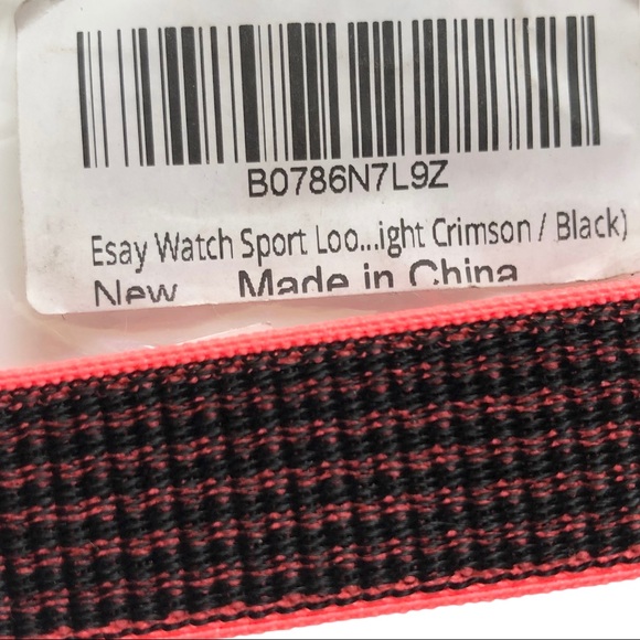 5/$20 NEW Crimson Red Black Nylon Sport Loop Band Apple Watch 38/40/41mm - Picture 7 of 9